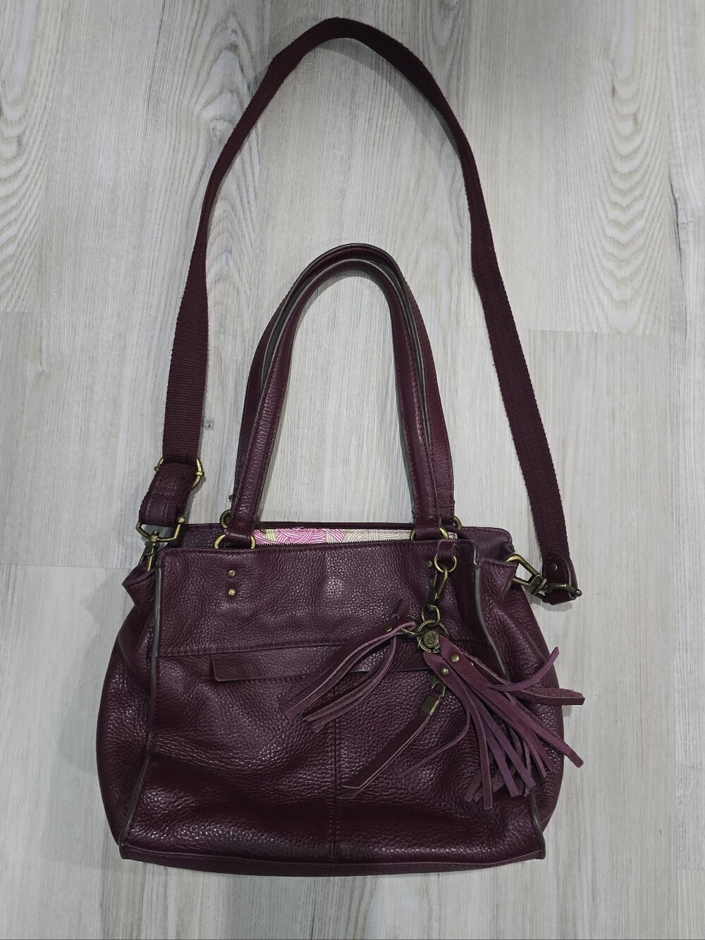The Sak Alameda Leather Satchel Or Handbag Burgandy 11x9x4.5
